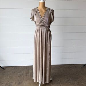 Cream shimmer Maxi Dress